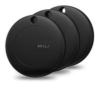 MiLi Mitag Traceur Localisateur D’Objets Bluetooth, Fonctionne avec l’app Localiser (Uniquement iOS), Batterie Remplaçable, IP67 Imperméable, pour Valises/Portefeuilles/Clés/Sacs, Noir