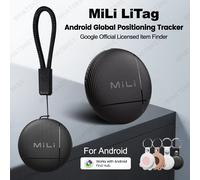 MiLi Smart Tag pour l'application Android Google Find Hub, traceur GPS Litag, localisateur d'objets, batterie remplaçable, suivez facilement votre portefeuille ou votre sac Black with case 2