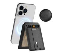 MiLi Wallet Magnétique pour MagSafe avec Support pour AirTag, Support de Téléphone Réglable avec Coque Détachable pour AirTag, Porte-Cartes pour iPhone 16/15/14/13/12 Series