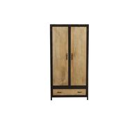 Armoire industrielle en bois massif manguier et métal noir L90 cm INDUSTRIA