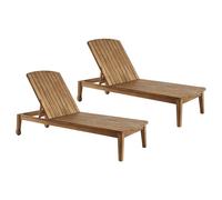 Miliboo - Bains de soleil en bois massif (lot de 2) CANOPEE