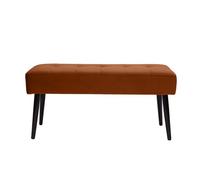 Miliboo - Banc design capitonné en velours terre brûlée et métal noir L95 cm GUESTA