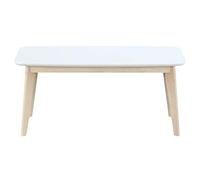 Banc scandinave blanc et bois clair L100 cm LEENA