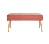 Miliboo Banc scandinave capitonné en Tissu Effet Velours texturé Terracotta et Bois Clair L96 cm GUESTA