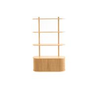 Bibliothèque murale en bois clair chêne avec rangement 2 portes coulissantes L90 cm EPIC