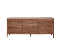 Miliboo - Buffet en bois foncé noyer 2 portes 3 tiroirs 180 cm BENJA