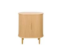 Miliboo Buffet Haut Vintage avec Portes coulissantes Bois Clair chêne L70 cm Epic