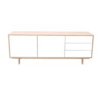 Buffet scandinave bois et blanc 2 portes 3 tiroirs L195cm SID -