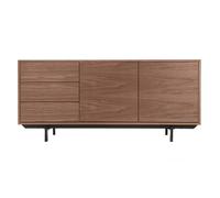 Miliboo - Buffet vintage en bois foncé noyer 2 portes 3 tiroirs L160 cm MANNY