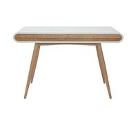 Bureau avec rangements 2 tiroirs scandinave bois clair et blanc L120 cm BJORG
