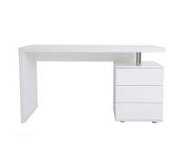 Bureau design blanc laqué 3 tiroirs CALIX