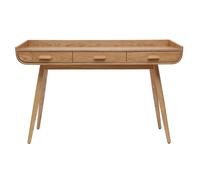 Bureau avec rangements 3 tiroirs scandinave bois clair L132 cm HALLEN