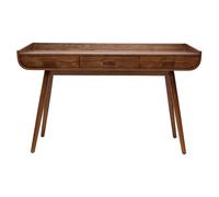 Bureau avec rangements 3 tiroirs vintage bois foncé noyer L132 cm HALLEN