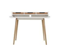 Miliboo - Bureau avec rangements scandinave bois clair et blanc L110 cm OPUS