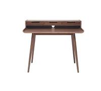 Bureau avec rangements vintage bois foncé noyer L110 cm OPUS - L110xP60xA90.5