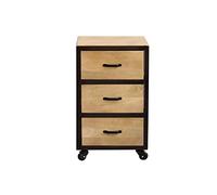 Miliboo Caisson de Bureau Industriel 3 tiroirs en manguier Massif INDUSTRIA