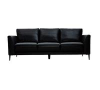 Miliboo Canapé 3 Places Cuir Noir et métal Noir Joplin