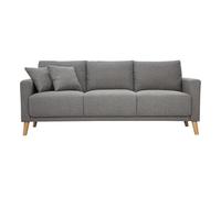 Canapé 3 places en tissu gris et bois clair MUNIK