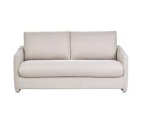Canapé convertible 2 places en tissu beige crème PAULIN