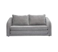 Miliboo - Canapé convertible 2 places en tissu effet velours texturé gris MAHAUT