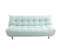 Miliboo Canapé Convertible scandinave en Tissu Menthe à l'eau et Bois Clair Yumi