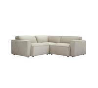 Canapé d'angle modulable 3 places en tissu effet velours texturé beige SPLIT