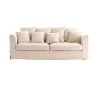 Canapé déhoussable 3 places en tissu écru FEVER