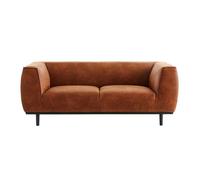 Canapé design 2-3 places en cuir aspect vieilli marron cognac MORRIS