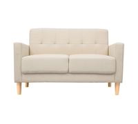 Canapé scandinave 2 places en tissu beige et bois clair MOON