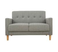 Canapé scandinave 2 places en tissu gris et bois clair MOON