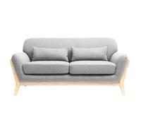 Miliboo - Canapé scandinave 2 places en tissu gris et bois clair YOKO