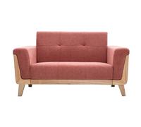 Miliboo Canapé scandinave 2 Places en Tissu Terracotta et Bois Clair Fjord