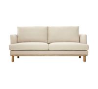 Canapé scandinave 3 places en tissu beige et bois clair HOBART