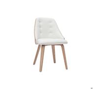 Chaise design blanc et bois clair FLUFFY