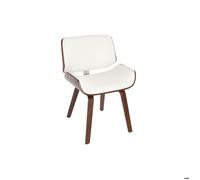 Chaise design blanc et bois foncé RUBBENS