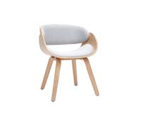 Miliboo Chaise Design en Tissu Gris et Bois Clair Bent