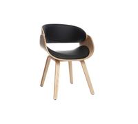 Chaise design noir et bois clair BENT