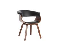 Chaise design noir et bois foncé noyer OKTAV