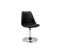 Miliboo Chaise Design pivotante Noire et métal chromé STEEVY V2