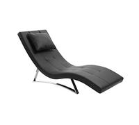 Miliboo Chaise Longue Design Noir et Acier chromé Barty