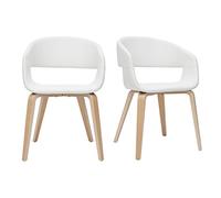 Chaises design blanc et bois clair (lot de 2) SLAM