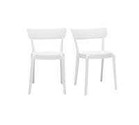 Chaises design blanches empilables intérieur - extérieur (lot de 2) RIOS