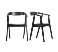 Miliboo Chaises Design Noires en Bois (Lot de 2) Bahia