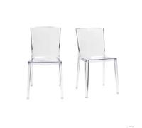 Miliboo - Chaises design transparentes empilables intérieur - extérieur (lot de 2) ISLAND