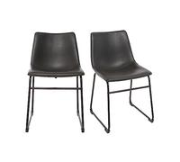 Miliboo Chaises industrielles Noires (Lot de 2) New Rock