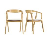 Chaises scandinaves design blanc et bois clair (lot de 2) BAHIA