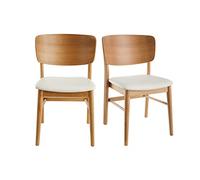 Chaises scandinaves en bois clair et blanc (lot de 2) SHELDON