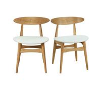 Miliboo Chaises scandinaves en Bois Clair et Blanc (Lot de 2) Walford