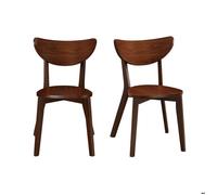 Chaises scandinaves en bois foncé noyer (lot de 2) LEENA