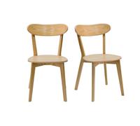 Chaises vintage bois clair chêne (lot de 2) DOVE